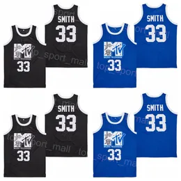 Movie Basketball 33 Will Smith Jersey Music Television MTV First Annual Rock N Jock BBall Retro Sport Pullover Breathable Vintage HipHop College Black Blue Shirt