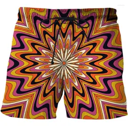 Shorts masculinos calças curtas vórtice 3d impressão moda praia harajuku streetwear board calças masculinas roupas