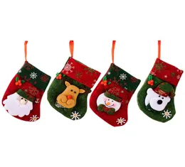 Mini Christmas Stockings Xmas Tree Ornaments Decorations Santa Claus Snowman Reindeer Gift Card Silverware Holders XBJK22098446593