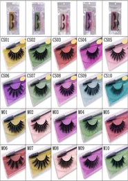 Muliti Color False Eyelashes Soft Light Fake 3D Glitter Eyelash Extension Mink Lashes With Picker Brush Makeup4170403