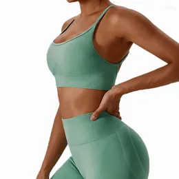 Reggiseno stretto senza cuciture per abbigliamento da yoga in Europa e in America Top sportivo da corsa all'aperto Asciugatura rapida Bellissimo fitness per la schiena per le donne