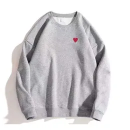 Mens Hoodies Sweatshirts 22SS 디자이너 Play Commes 점퍼 Des Garcons 편지 자수 긴 소매 풀오버 여성 Red Heart Loose Sweet