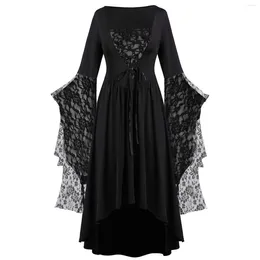 Lässige Kleider Halloween Gothic Damen Kleid Mittelalter Vintage Cosplay Kostüm Hexe Vampir 90er Jahre Egirl Goth Slim Party Club