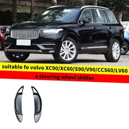 Siyah otomobil direksiyon simidi vardiyalı kürekler Volvo XC90/XC60/S90/V90/LV60 için uygundur