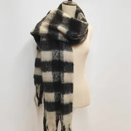 Outono e inverno 2023 novo círculo fio engrossado cachecol feminino com mohair xadrez para moda e sentimento avançado xale 231015