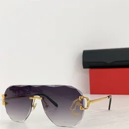 Nieuwe modeontwerp pilotenzonnebril 0092O randloos frame metalen tempels dierenprint lenzen eenvoudige en populaire stijl outdoor UV400-beschermingsbril