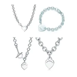 gioielli firmati Argento sterling 925 Stile europeo Chiave Ritorno al cuore amore marchio Collana con ciondolo Bracciale per donna Collana a catena Regalo per gli amanti all'ingrosso