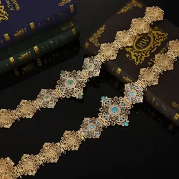 Paski łańcucha talii klasyczny damski biżuteria do ciała marokański metalowy łańcuch talii wydrążony pasek kaftanowy o regulowanej długości 230419