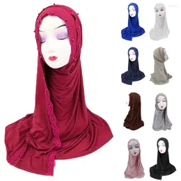 Ubranie etniczne koronkowe hidżab kobiety szalik muzułmański główny grobl islamski szal okłada czapka ukradła koralika head chusta turban moda