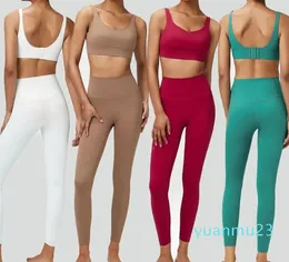 Kvinnors yogaset med BH med leggings set camisole workout bras set med gym long pant fitness cami casual sommar