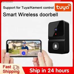 Komórki drzwi 2.4G Wifi Wireless Smart Visual Doorbell 450p Nick Vision 2-Way Audio Cloud Storage Smart Home Doorbel dla Tuya/Kement Control231120