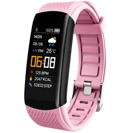 C5S Bracelete de fitness Pressão da pressão arterial Pedômetro Smart Band Hear Taxa Monitor