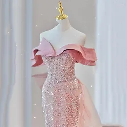 Vestidos de passarela vestido de celebridade rosa sereia garço