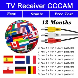 2023 라인 CCCAM EUROPA 독일 오스크 클린 데스키 6/7/8 유럽 DVB -S S2 폴란드, 포르투갈, 스페인 및 안정적인 위성 수신기 안테나에 사용