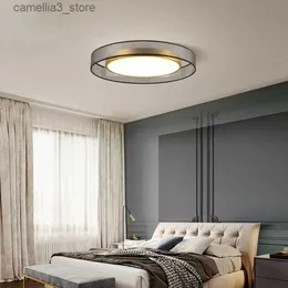 Luces de techo Luz de techo LED Todo cobre Luz de sala de estar moderna Habitación simple nórdica Dormitorio redondo Luz decorativa Luz de techo Q231120