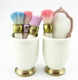 LES MERVEILLEUSES LADUREE 4pcs brush set 1pc mirror 1pc Brush Holder makeup Brush set Quality7769409