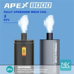Original Maskking APEX 8000 Puffs Cigarrillos electrónicos desechables Vape Pen Kit de inicio 18 ml Pod 600 mah Batería china Auténticos vapers al por mayor desechables puff 8K