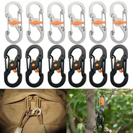 5 PCScarabiners 10pcs في الهواء الطلق التخييم Carabiner 8 مشبك S على شكل قفل مفتاح Mini Hook Hook مضاد للسرقة Buckle Buck-Lock Tool P230420