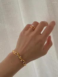 Bangle Peri'sbox Artist Stainless Steel Gold Pvd Plated Branch With Imitation Pearls Women Dainty Bracelets Jewelry Free Tarnish