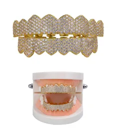 Iced Out Diamond Teeth Grillz for Men Women Body Hip Hop Silver Gold Grills5269375