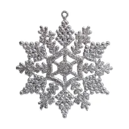 Juldekorationer Guld Sier Glitter Powder 10cm Snowflake Strings Christmas Tree Hanging Pendant Ornament Decoration Party Suppli Dhegv