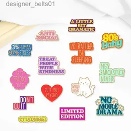 دبابيس دبابيس إبداعية Tren Cartoon Color Text Oil Drop Lel Brooch Badge Pin Bag Gift Men Women Fashion Jewelry Associoryl231120