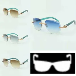 2022 Bouquet Diamond Sonnenbrille 3524014 mit naturblauen Holzgläsern und geschliffenen Gläsern der Stärke 3,0 kk77