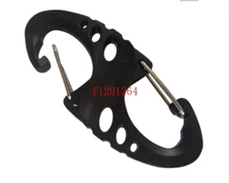 1000pcslot Black Plastic SBiner Clip For Paracord Bracelet Carabiner S Keychain keyring Bulk Package7480698