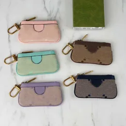 Kadın cüzdan tasarımcısı anahtarlık cüzdan yüksek kaliteli para çantası moda anahtar torbası tuval deri mini lüks cüzdan çantası toz torbaları ve kutu