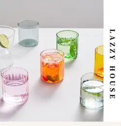 Bicchieri da vino 6 colori Tazze Tazza resistente al calore Tazze da birra Stripe Tea Office Juice Coffee Milk Mug Family 230419