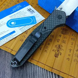 940 Osborne EDC-Messer BM Falttasche Tanto-Klinge mit flacher Kante, taktisches Überlebens-Camping-Werkzeug, Griff aus Kohlefaser, 444