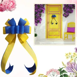 Decorative Flowers Ukrainian Flag Yellow And Blue Bows Front Door Bow Wreath Mailbox Gift Farmhouse Decor For The Home