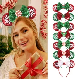 Hair Accessories Year Christmas Mouse Ears Headband For Girls Women Chic 5"Bow Hairband Santa Claus Festival Party DIY Hair Accessories 231118