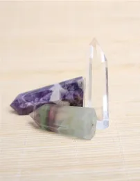 HJT Whole 3pcs Mixed crystal point natural Clear quartz Amethyst Fluorite points quartz reiki healing point crystal Cure cha7409861