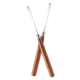 Fumo Acciaio Manico in legno naturale Narghilè Shisha Stick Rod Innovativo Bong Punta Unghie di paglia Erba Tabacco Pala Portasigarette Olio Rigs Hook Poker DHL