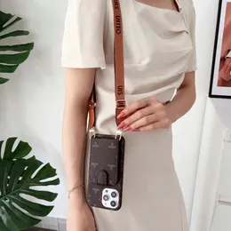 Designer Lu iPhone Phone Case 15 14 13 Pro Max Crossbody Leather Card Wallet محفظة Hi Quality 18 17 16 15pro