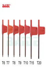 T6 T7 T8 T9 T10 T15 T20 Torx-Schraubendreher Schraubenschlüssel Schlüssel Kleine rote Flagge Schraubendreher Werkzeuge 200pcslot1050596