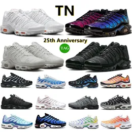 Tn Plus TNS Chaussures de course 25e anniversaire FC Toggle Utility Hommes Femmes Onyx Stone Triple Noir Blanc Métallisé Argent Gris Baskets réfléchissantes Baskets de sport