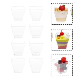 Servis uppsättningar 100 datorer dessert cup pudding containrar lock hushåll tiramisu parfait multifunktion transparent mousse bärbar