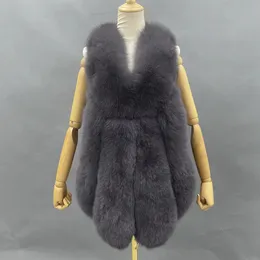 Women's Fur Faux Missjanefur Winter Vest Plus Size Luxury Solid Real Jacket Kvinnlig högkvalitativ ärmlös grossist 231118