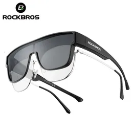 Outdoor Eyewear ROCKBROS Polarized Sunglasses Cover Over Myopia Prescription Glasses for Driving Fishing Hiking UV400 Bicycle Goggles 231121