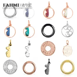 FAHMI New bear hollow round star heart-shaped moon round coin ring rose gold black bear letter gift High Quality Brand 2023 New In Stock