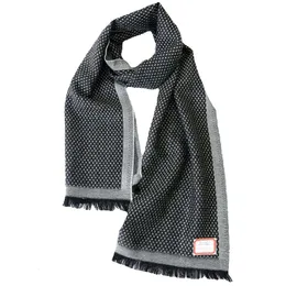 Prov - Inner Mongoliet Business Men's Pure Wool Spotted Scarf Autumn och Winter Warm Cashmere Neck