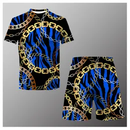 Men S Tracksuits Summer Suit Casual Fashion Printed T Shirt Beach Shorts O Neck 2 Pieces Asian Storlek XXS 6XL 230421