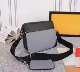 Tasarımcı Çantalar Erkekler 3pcs Trio Deri Siyah Çiçekler Eşek Çantası Crossbody Çantalar Alışveriş Çantası Sade Omuz Çantası Çanta Kadın Cüzdanları Pruse Tote Çanta 2024