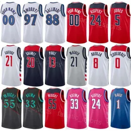 Print Basketball Men Youth Tyus Jones Jerseys 5 City Kyle Kuzma 33 Corey Kispert 24 Daniel Gafford 21 Delon Wright 55 Poole 13 Team Icon Breathable Excellent Quality