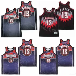 Koszykówka w koszykówce James Harden Artesia koszulki 13 Moive College for Sport Fan Hafdery i szycie Hiphop Pullover University Black Navy Blue Team Color