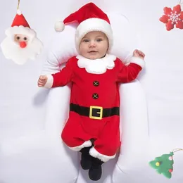 ロンパーズ生まれベイビークリスマス服サンタクロースロンパーロングスリーブ幼児年のためのジャンプスーツコスチューム幼児衣装231120