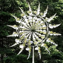 Trädgårdsdekorationer unika magisk metall vindkvarn 3D vinddriven kinetisk skulptur gräsmatta solen spinnare trädgård trädgård dekor utomhus inomhus samlare 231120