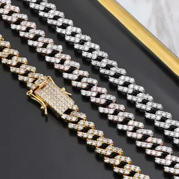 Yüksek kaliteli 10mm Küba Zinciri Tam Elmas Kolye Erkekler ve Kadınlar İçin Buzlu Kübik Zirkonya Ins Hip Hop Bilezik Bling Bling Tam Elmas Moda Takı Hediye